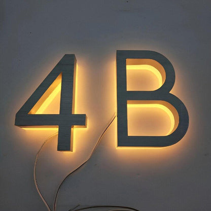 House Number 4B Backlit Channel Letters Led Light Sign - Shineneon