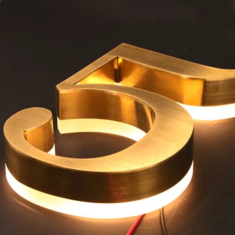 House Number 5 Backlit Channel Letters Led Light Sign - Shineneon