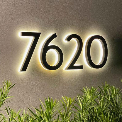House Number 7620 Backlit Channel Letters Led Light Sign - Shineneon