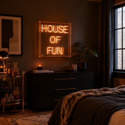 House Of Fun Bedroom LED Neon Sign - 03 Real Lifestyle Scene