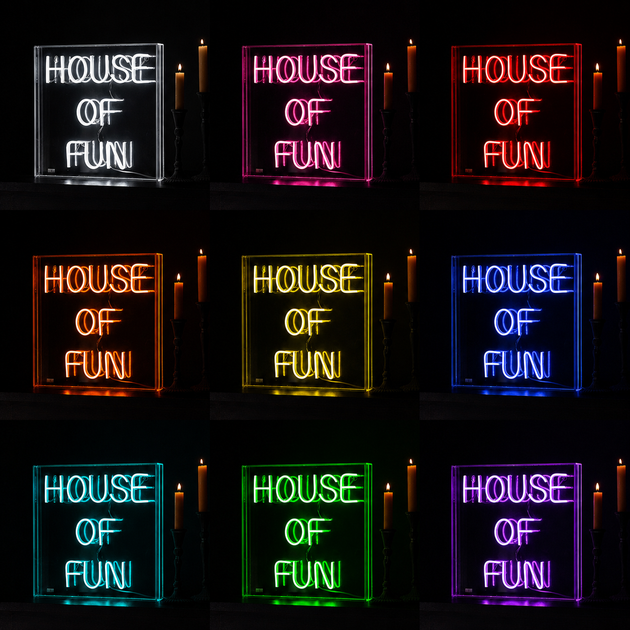 House Of Fun Bedroom LED Neon Sign - 05 Color Grid