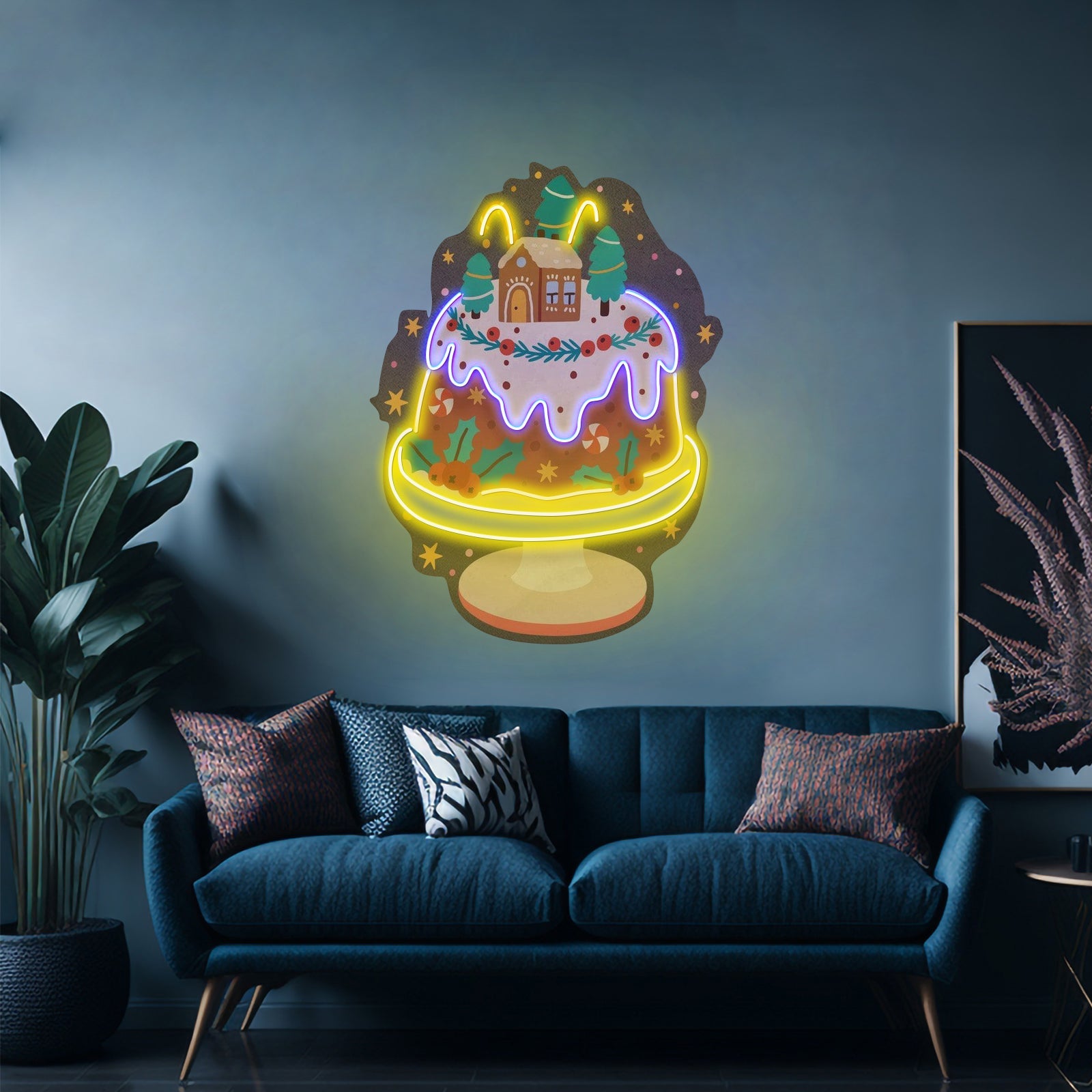 House On Cake Christmas Neon Acrylic Artwork For Sale - Shineneon
