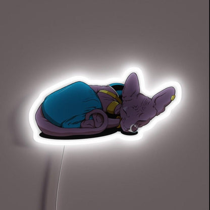 Housecat Lord Beerus Sleeping Rgb Led Neon Sign - Shineneon