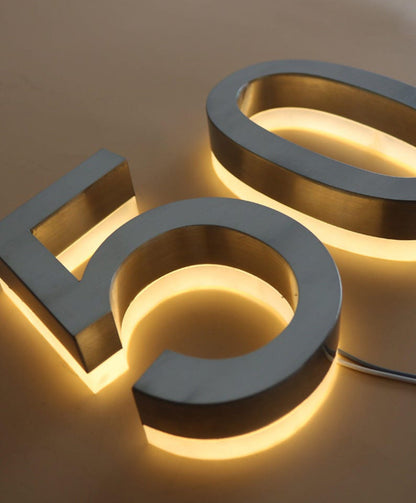 Houses Number 50 Backlit Channel Letters Led Light Sign - Shineneon