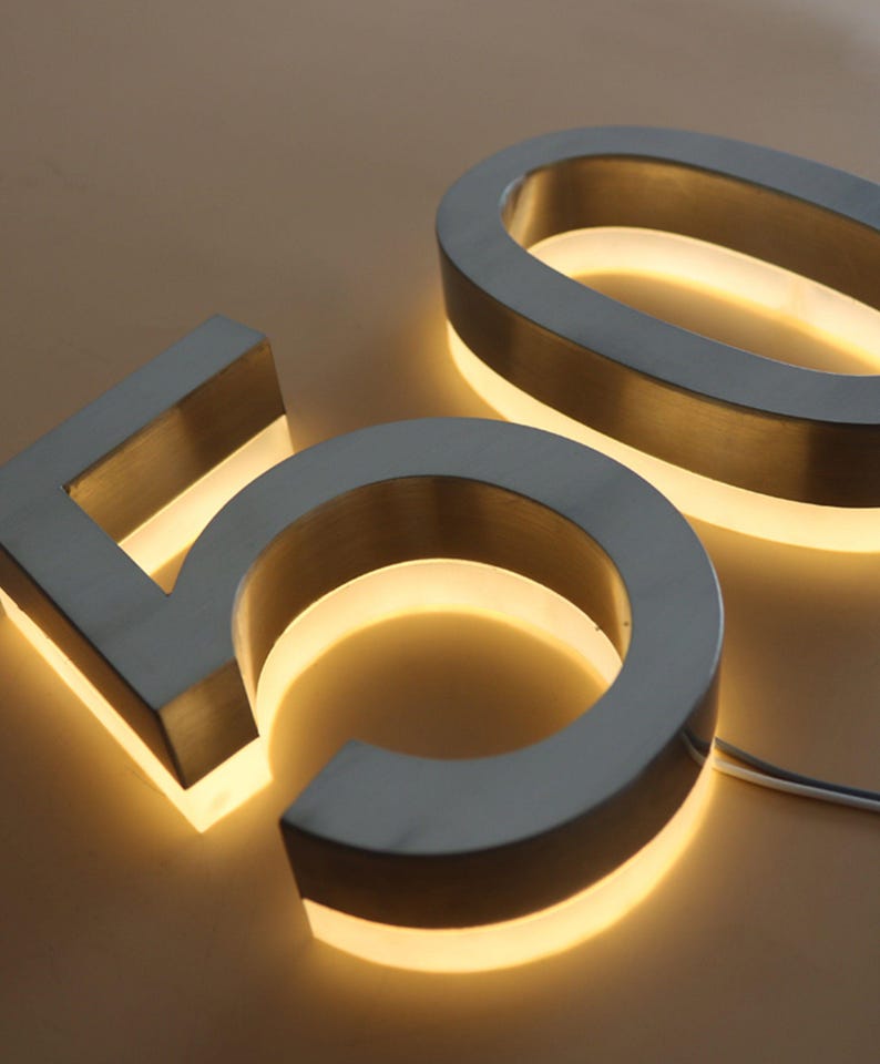 Houses Number 50 Backlit Channel Letters Led Light Sign - Shineneon