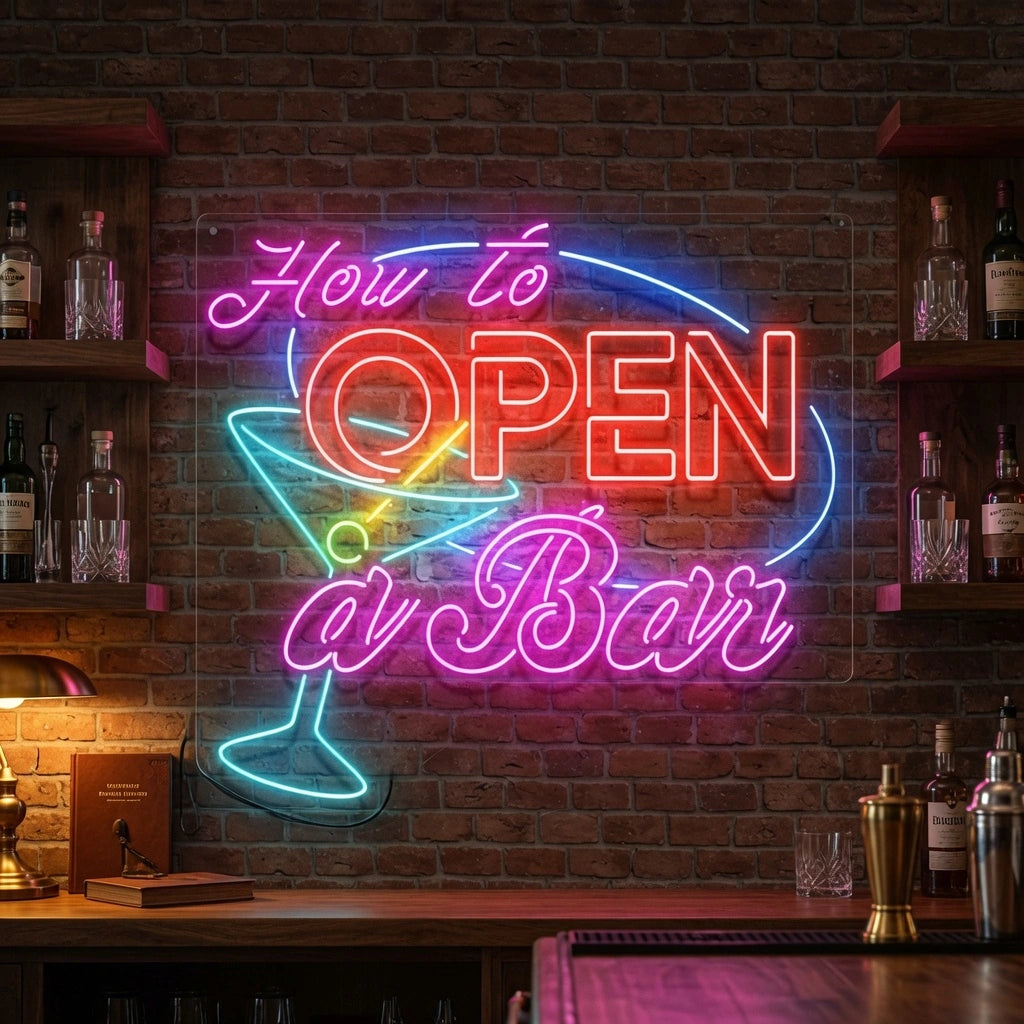 How To Open A Bar Wall Decor LED Neon Sign - 02 High-Converting Product Image