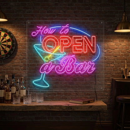How To Open A Bar Wall Decor LED Neon Sign - 03 Real Lifestyle Scene
