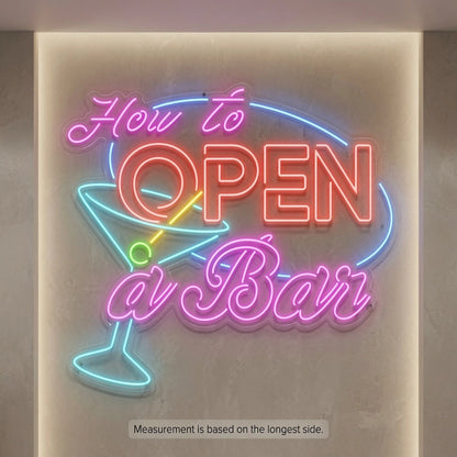 How To Open A Bar Wall Decor LED Neon Sign - 04 Size Image