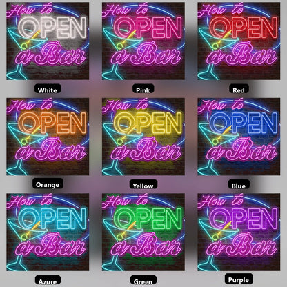 How To Open A Bar Wall Decor LED Neon Sign - 05 Color Grid