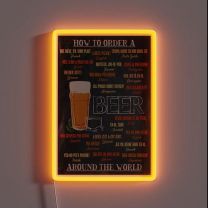 How To Order A Beer Around The World Beer Rgb Led Neon Sign - Shineneon
