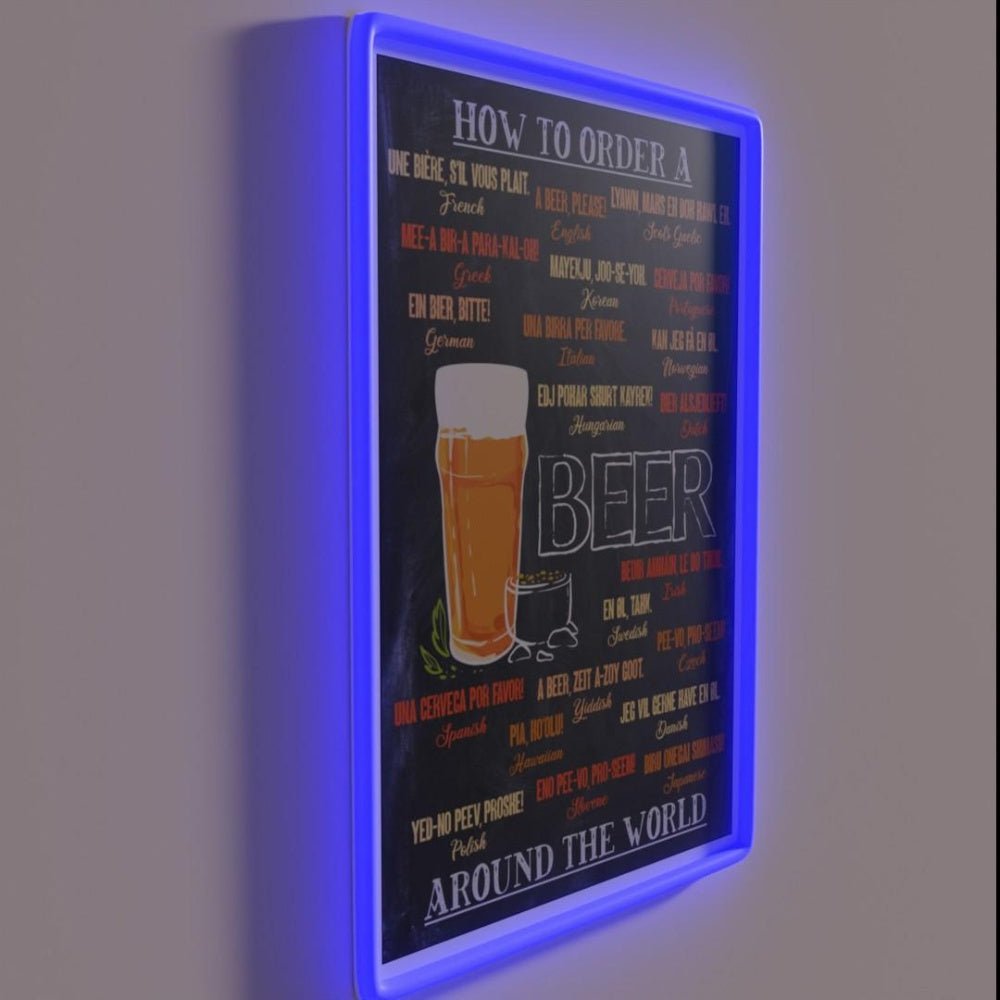 How To Order A Beer Around The World Beer Rgb Led Neon Sign - Shineneon