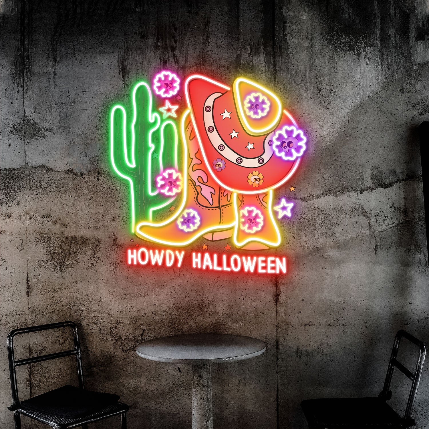 Howdy Boost Halloween Acrylic Led Neon Sign | Shineneon