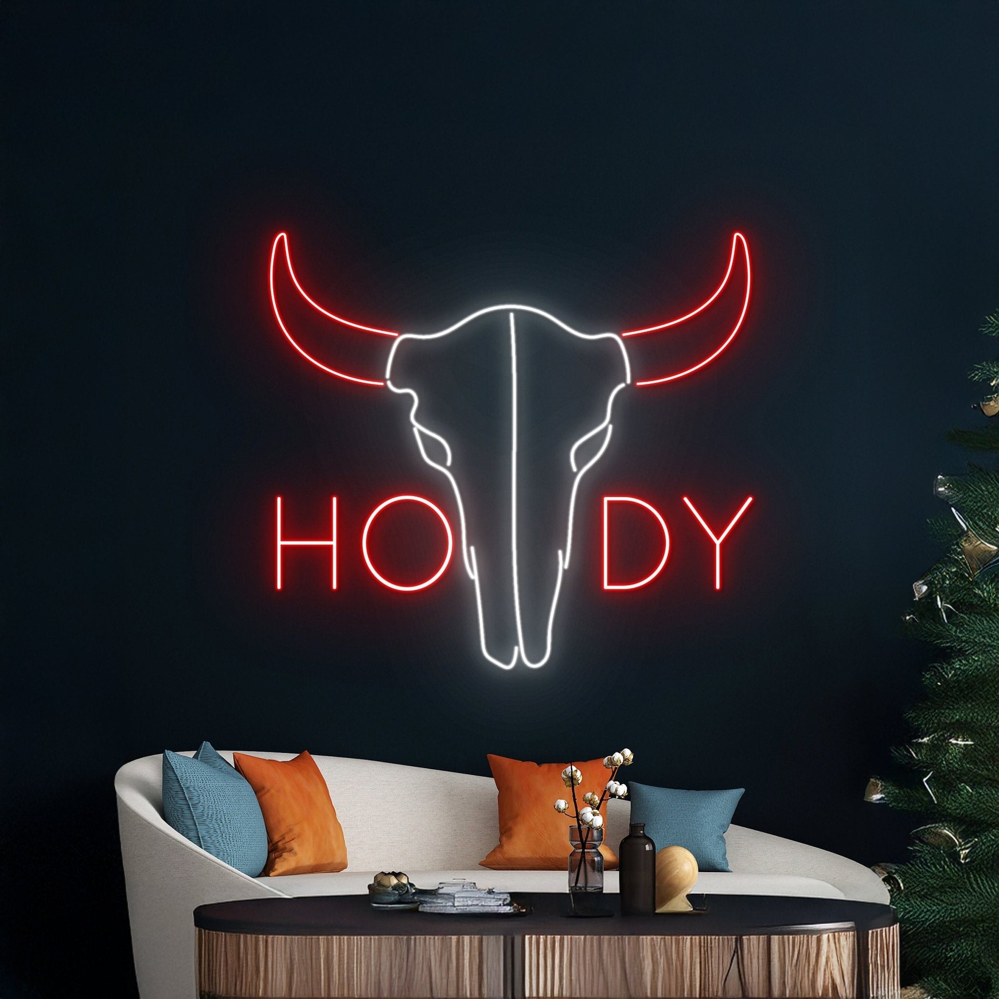 Howdy Bull Skull Neon Sign - Shineneon