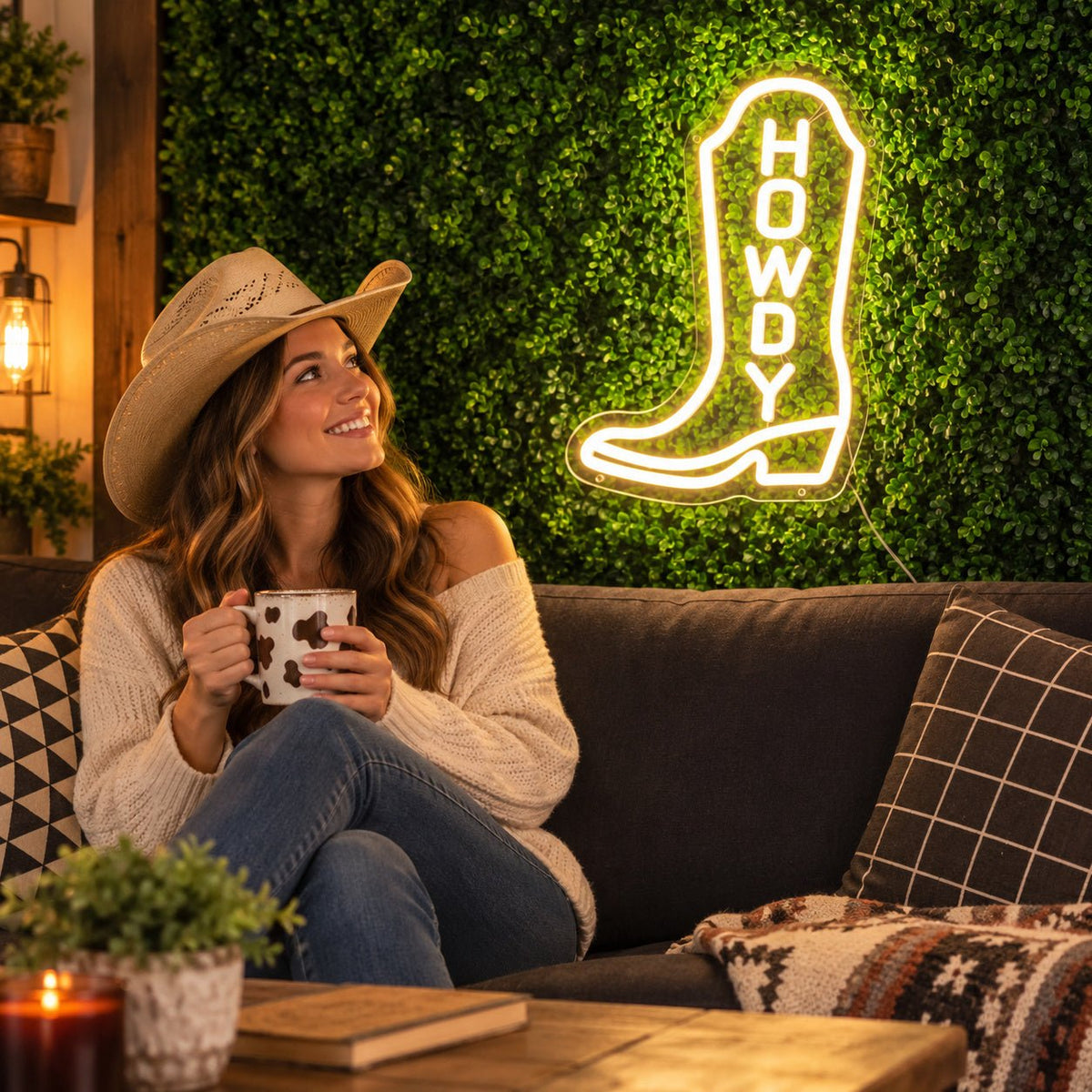 Howdy Cowboy Boot LED Neon Sign - Shineneon