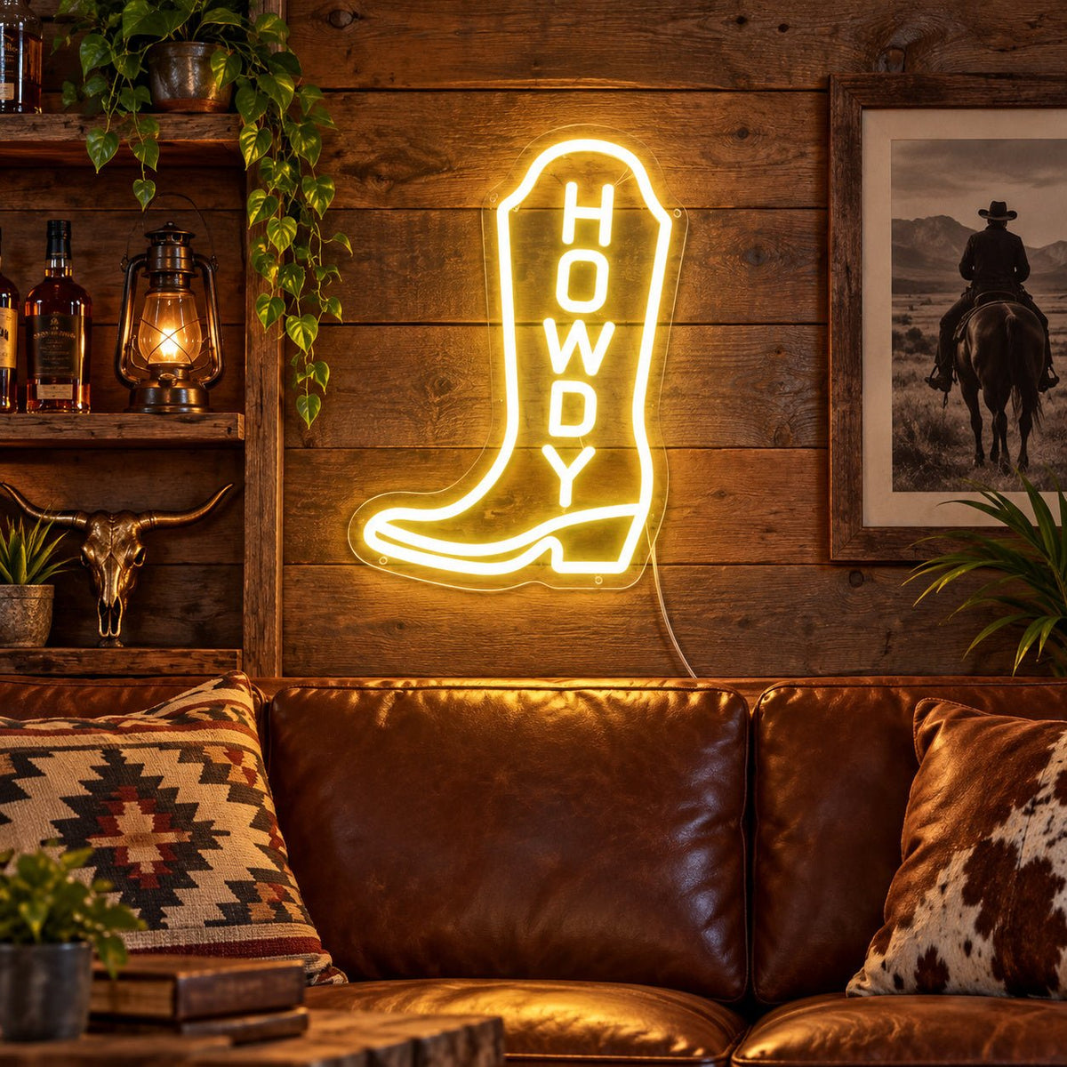 Howdy Cowboy Boot LED Neon Sign - Shineneon