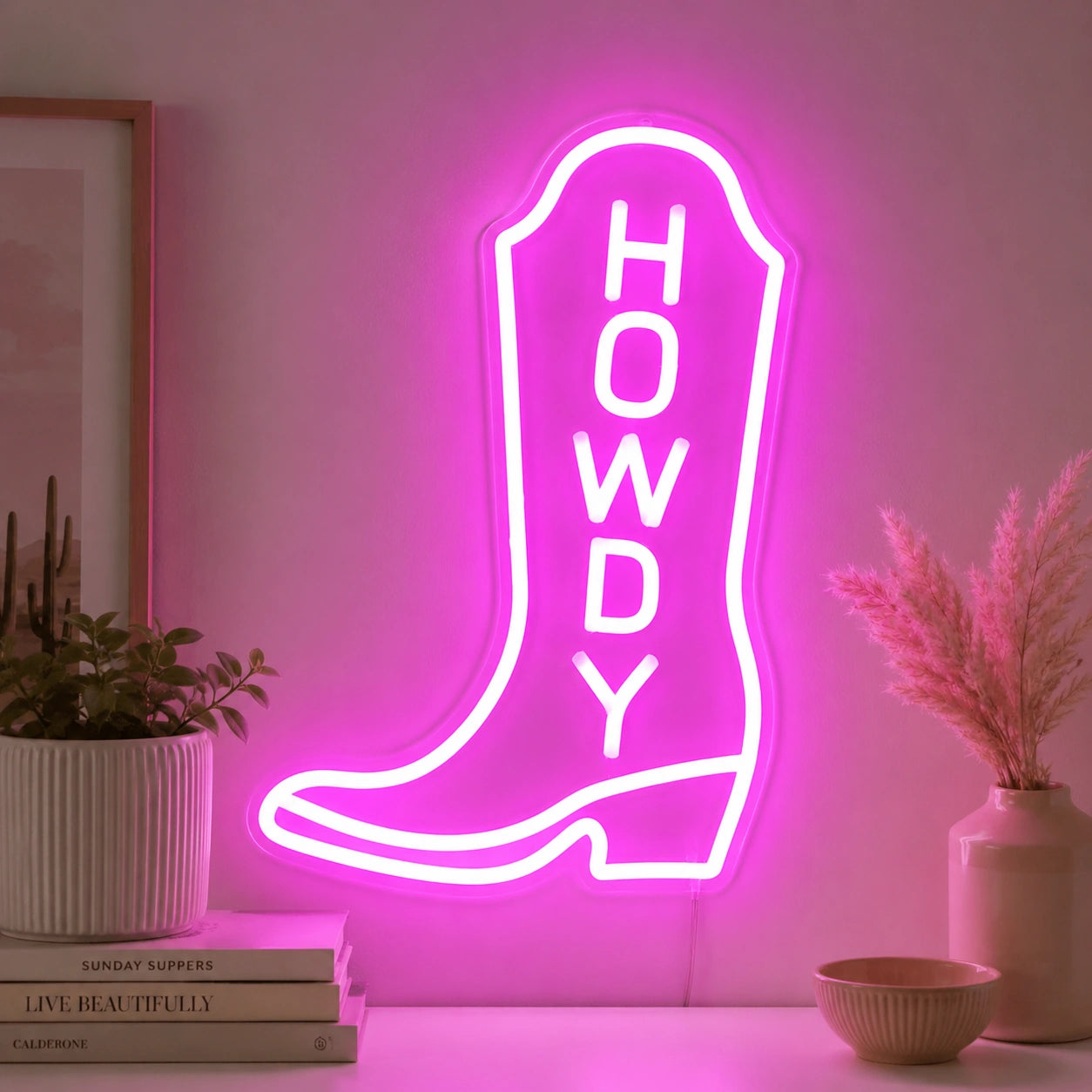 Howdy Cowboy Boot Neon Sign LED Neon Sign high-converting product image