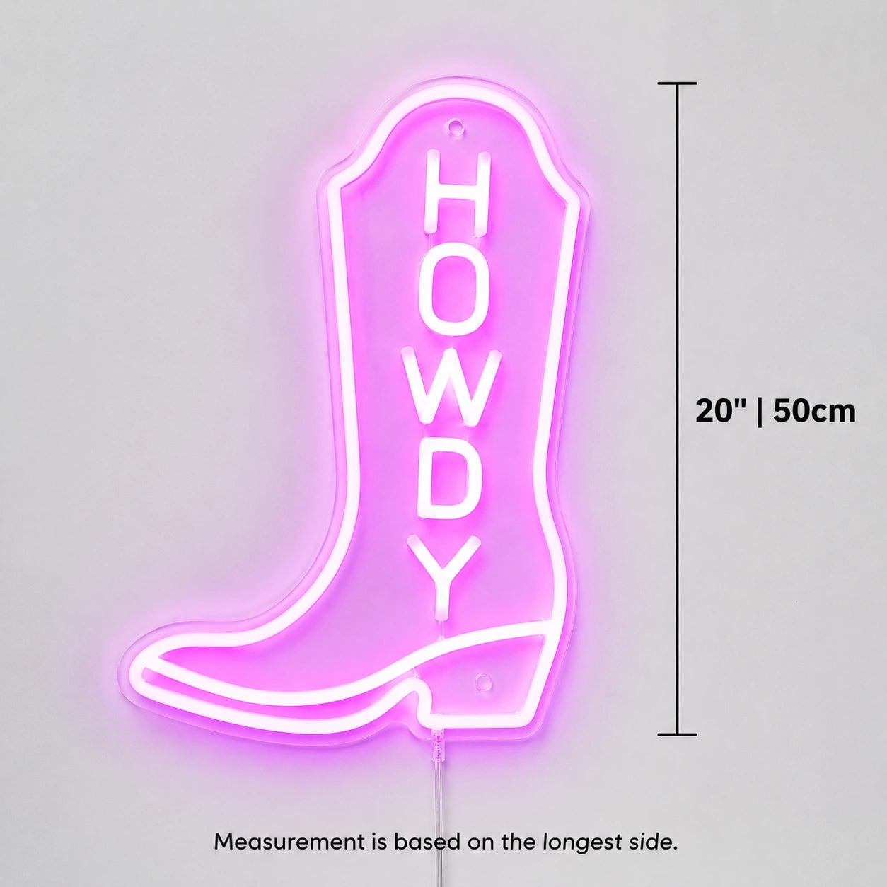 Howdy Cowboy Boot Neon Sign LED Neon Sign size image