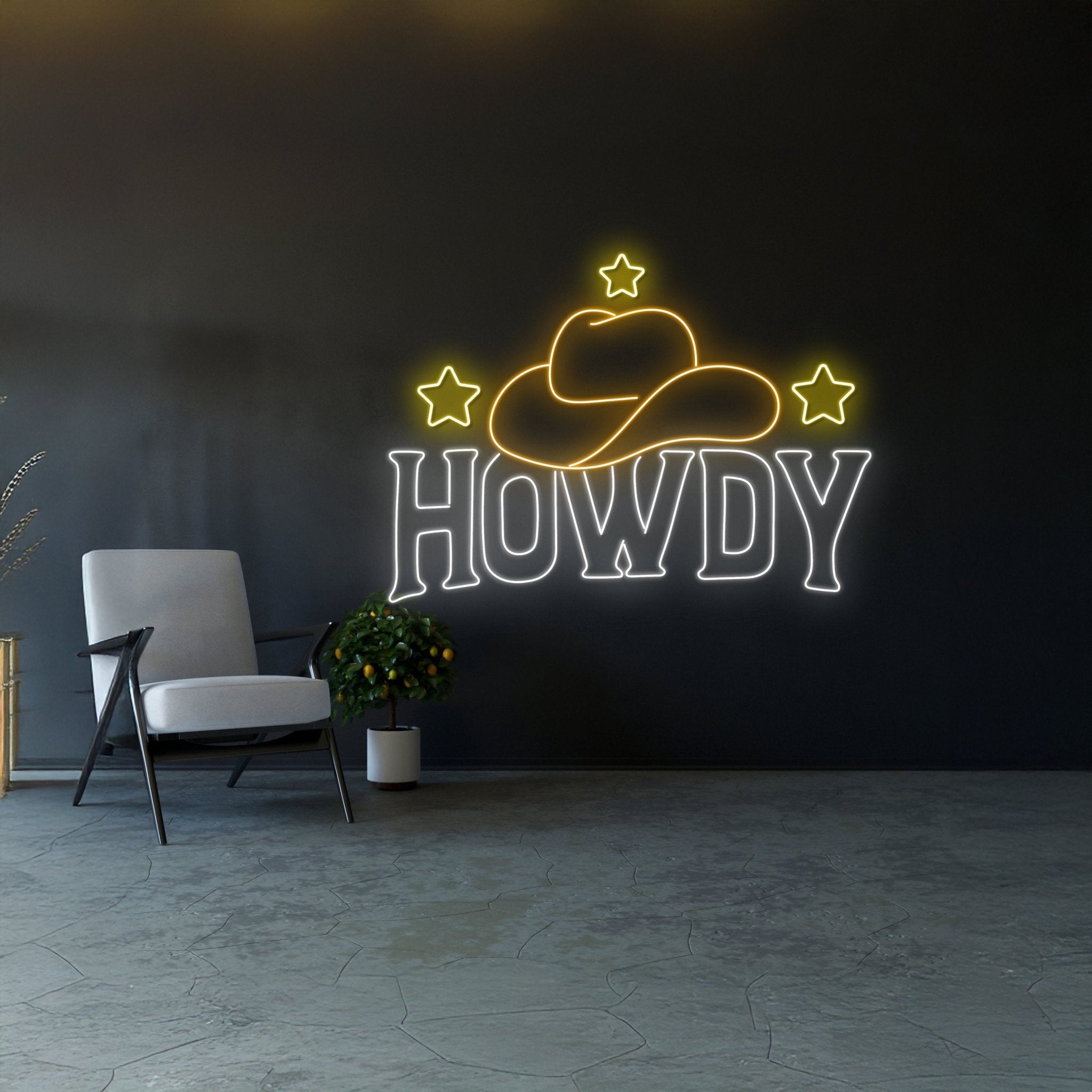 Howdy Cowboy Hat Neon Sign - Shineneon