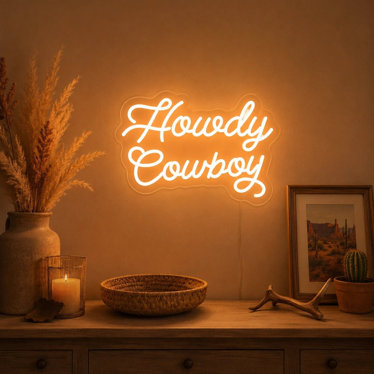 Howdy Cowboy LED Neon Sign - Shineneon