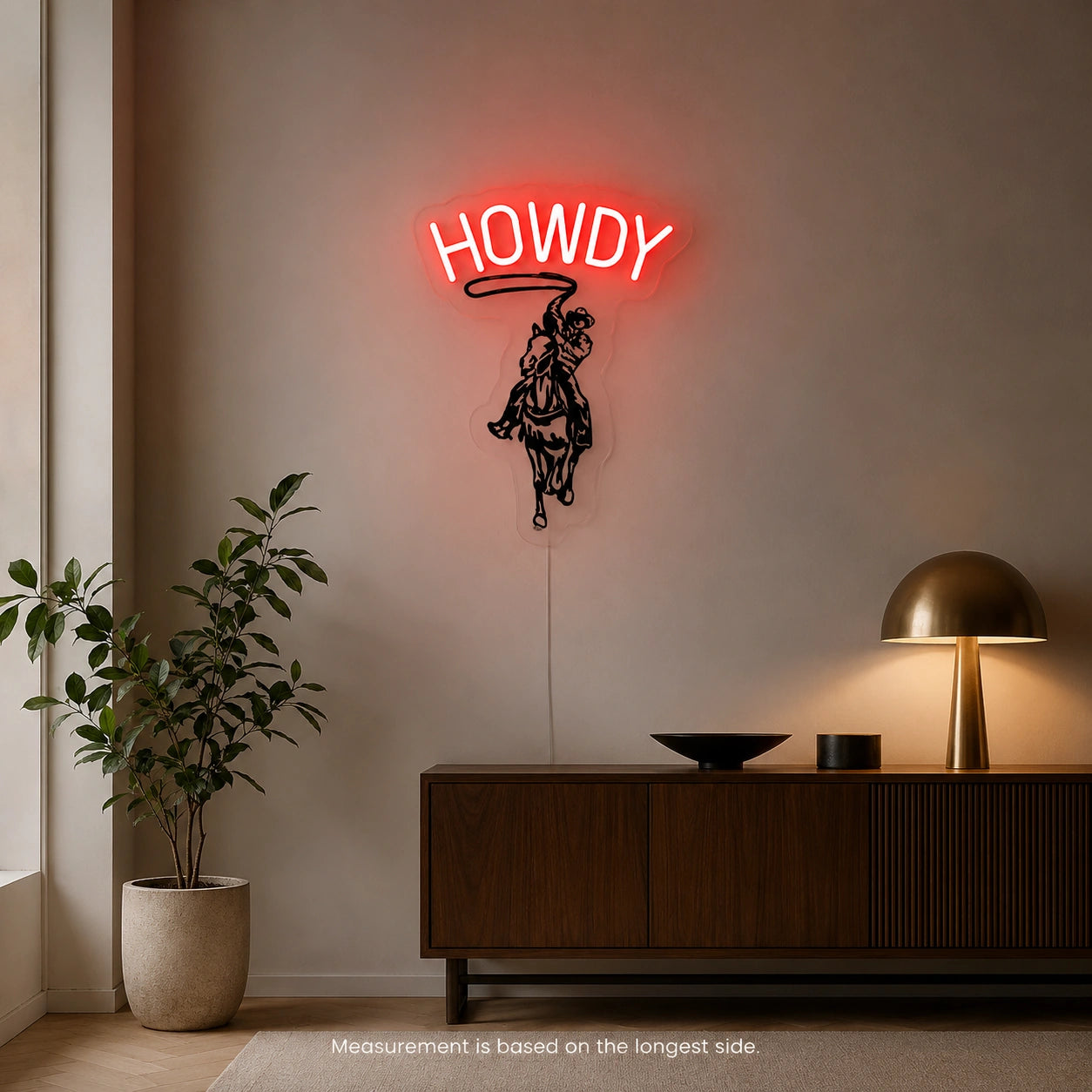 Howdy Cowboy Silhouette LED Neon Sign color grid