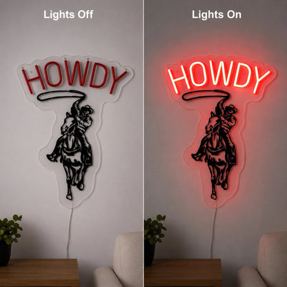 Howdy Cowboy Silhouette LED Neon Sign - Shineneon