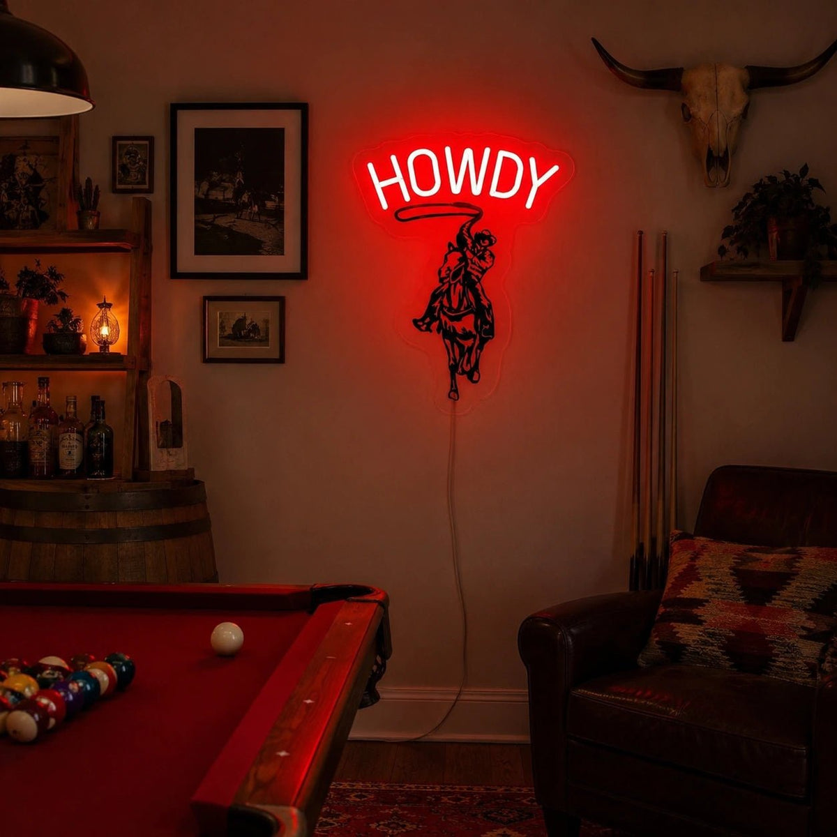Howdy Cowboy Silhouette LED Neon Sign - Shineneon