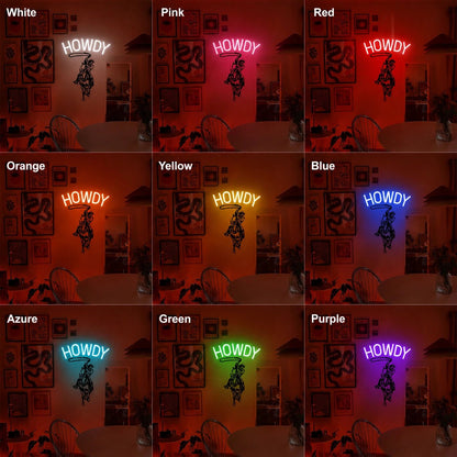 Howdy Cowboy Silhouette LED Neon Sign - Shineneon