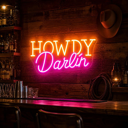 Howdy Darlin Bedroom Vintage LED Neon Sign - Shineneon