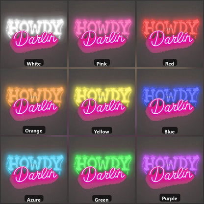 Howdy Darlin Bedroom Vintage LED Neon Sign - Shineneon