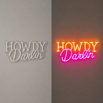 Howdy Darlin Bedroom Vintage LED Neon Sign - Shineneon