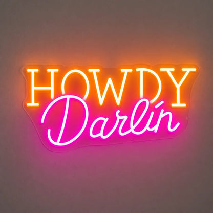 Howdy Darlin Bedroom Vintage LED Neon Sign - Shineneon