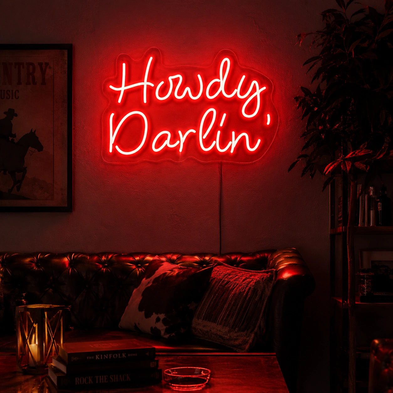 Howdy Darlin Neon Sign LED Neon Sign real lifestyle scene