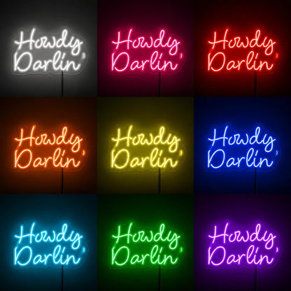Howdy Darlin Neon Sign LED Neon Sign color grid
