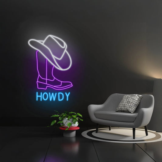 Howdy Led Neon Signs Western Led Sign