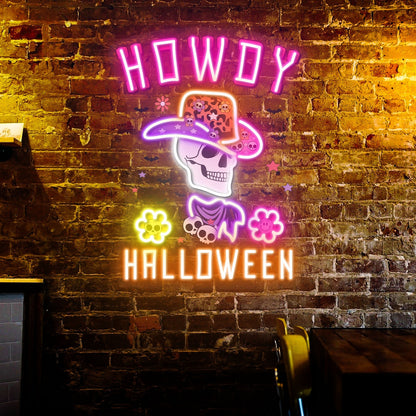 Howdy Skull Halloween Acrylic Led Neon Sign | Shineneon
