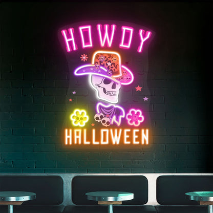 Howdy Skull Halloween Acrylic Led Neon Sign | Shineneon