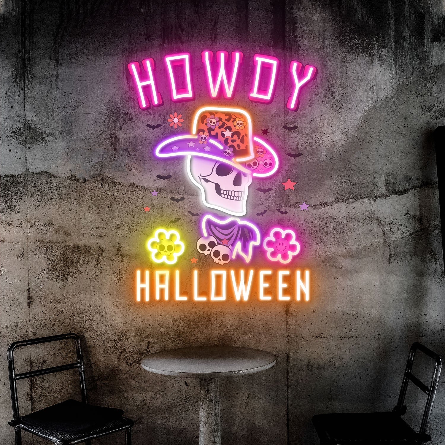 Howdy Skull Halloween Acrylic Led Neon Sign | Shineneon
