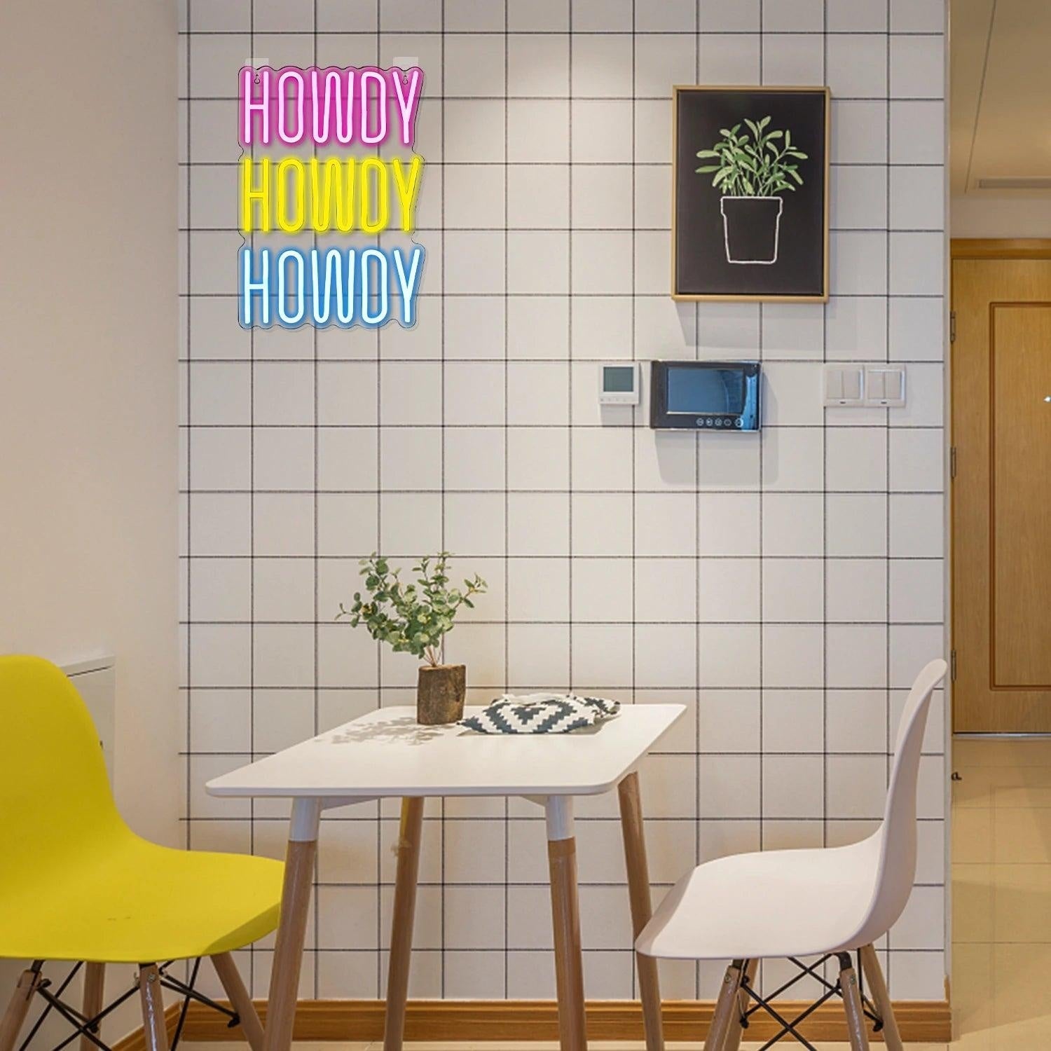 Howdy Tri - Color Layered Led Neon Sign For Home Cafe Studio - Shineneon