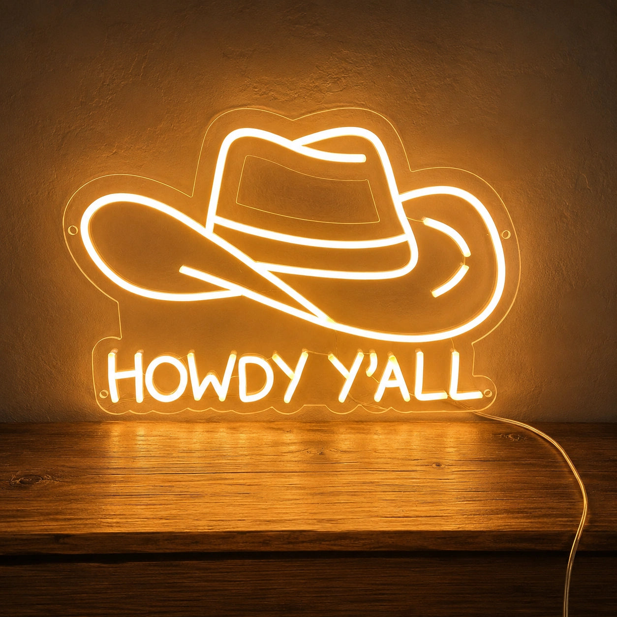 Howdy Yall Cowboy Hat Neon Sign LED Neon Sign high-converting product image