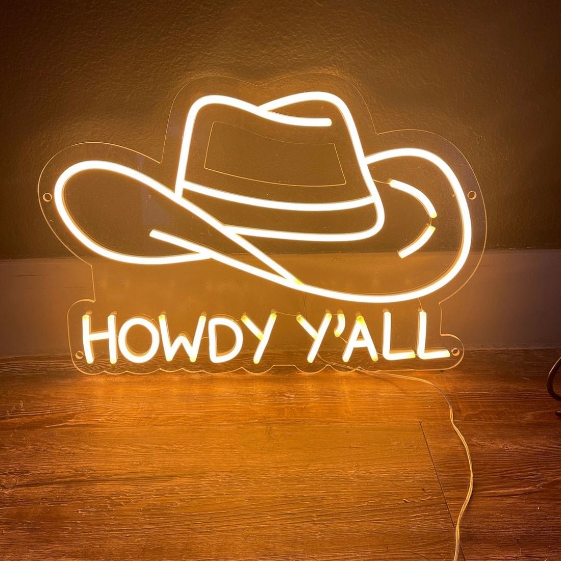 Howdy Yall Cowboy Led Sign Business Neon Sign - Shineneon