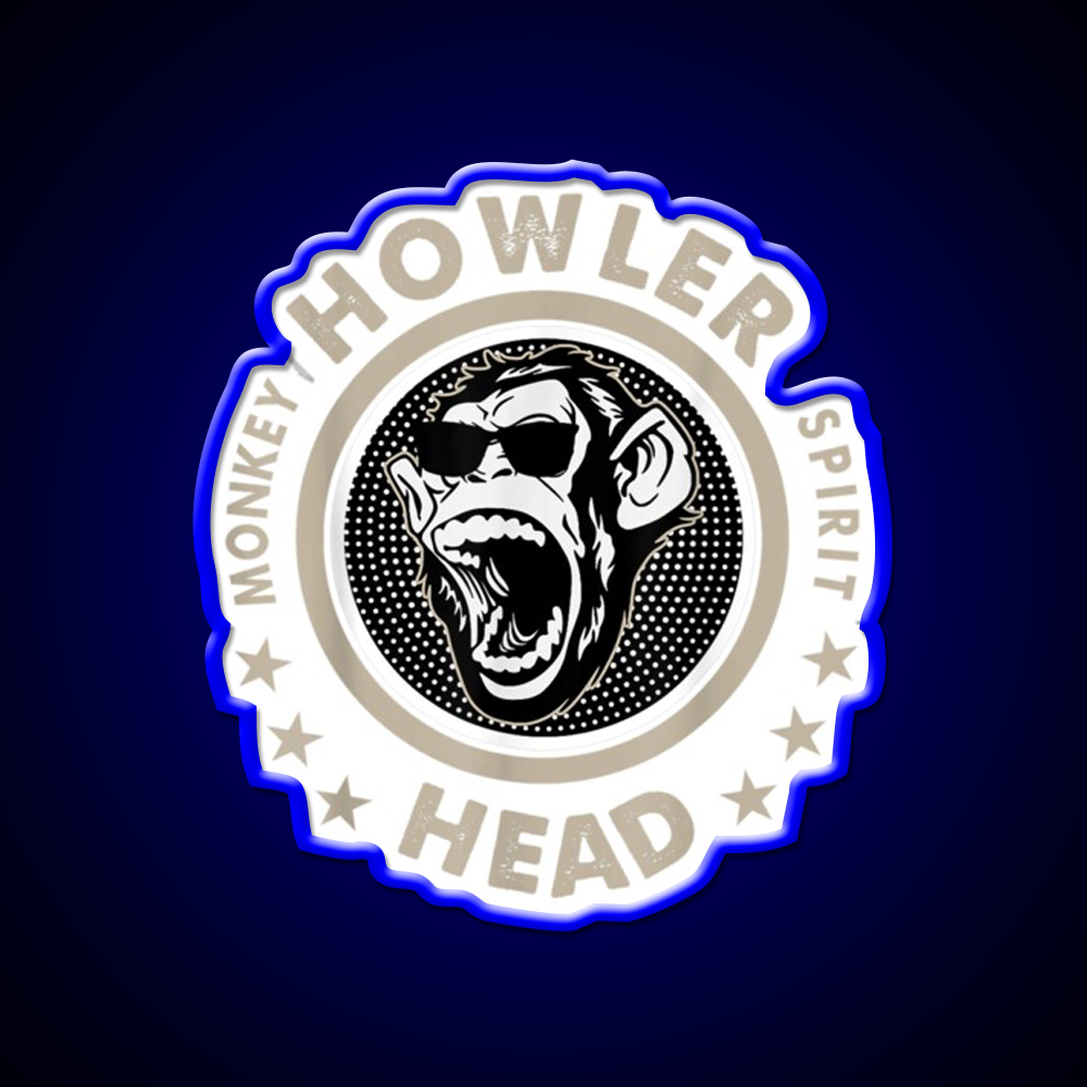 Howler Head Monkey Kentucky Bourbon Whiskey Drink Bar Led Neon Sign Rgb Color