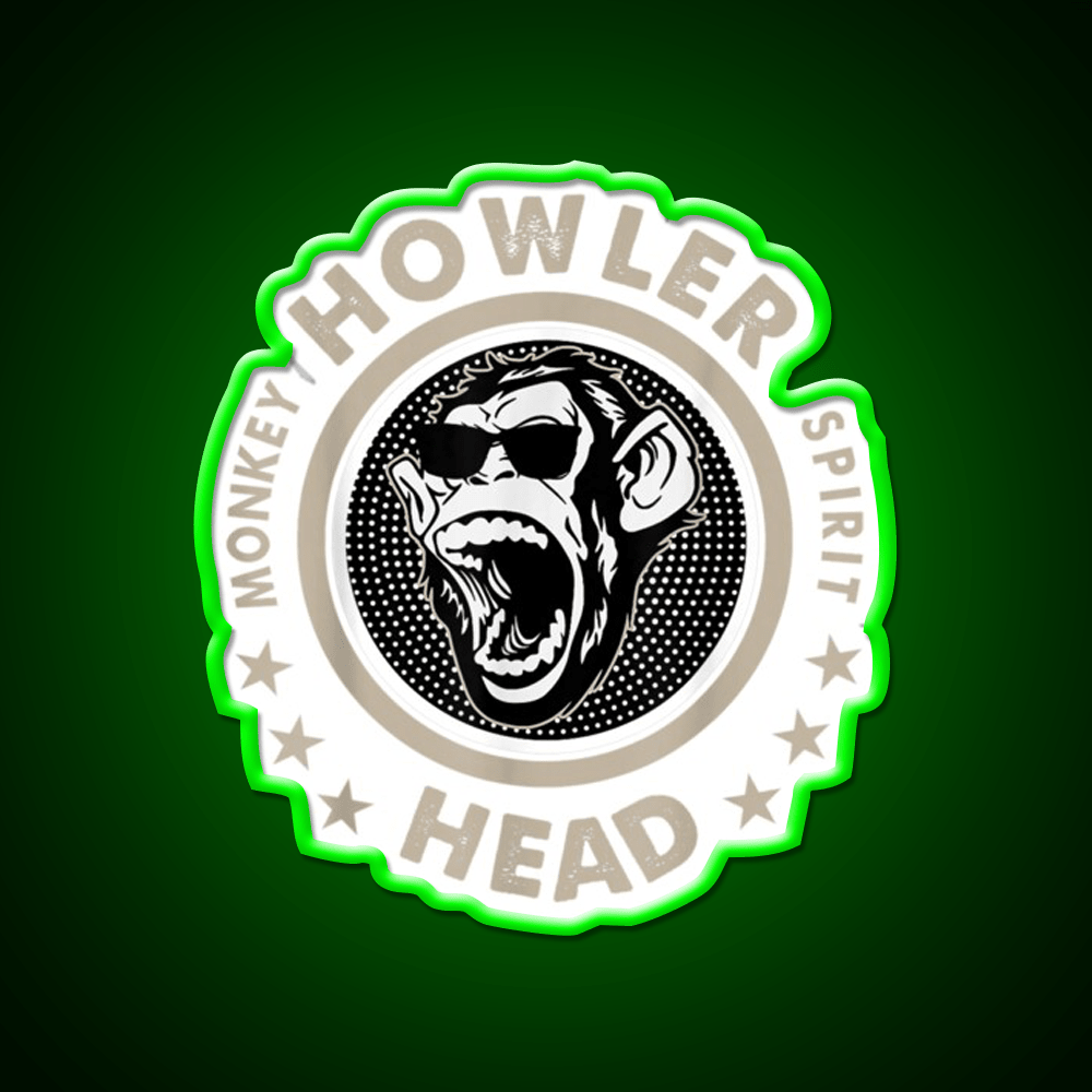 Howler Head Monkey Kentucky Bourbon Whiskey Drink Bar Led Neon Sign Rgb Color - Shineneon