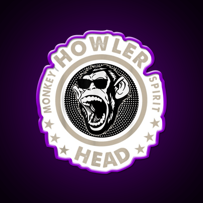 Howler Head Monkey Kentucky Bourbon Whiskey Drink Bar Led Neon Sign Rgb Color - Shineneon