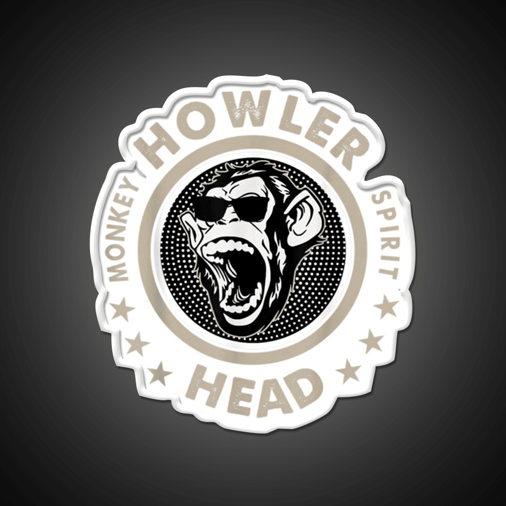 Howler Head Monkey Kentucky Bourbon Whiskey Drink Bar Led Neon Sign Rgb Color - Shineneon