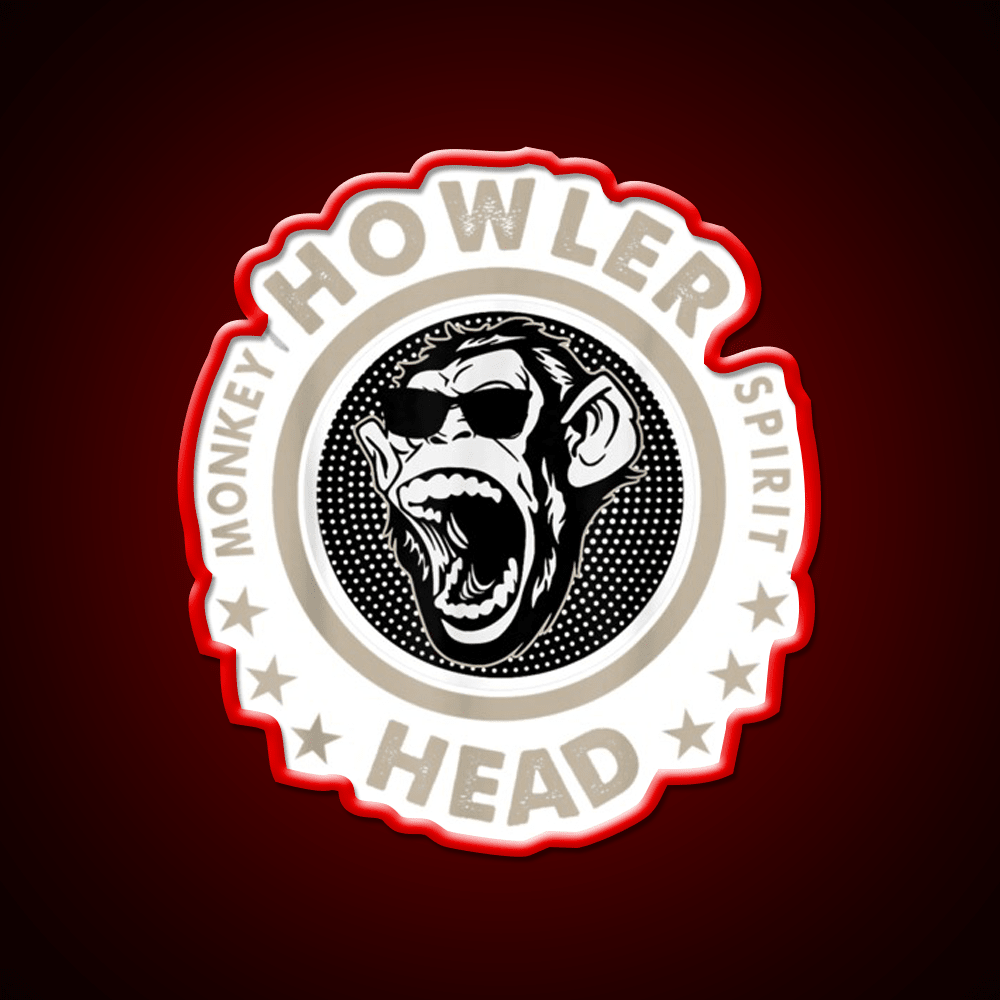 Howler Head Monkey Kentucky Bourbon Whiskey Drink Bar Led Neon Sign Rgb Color - Shineneon