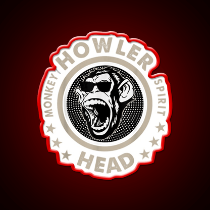 Howler Head Monkey Kentucky Bourbon Whiskey Drink Bar Led Neon Sign Rgb Color - Shineneon