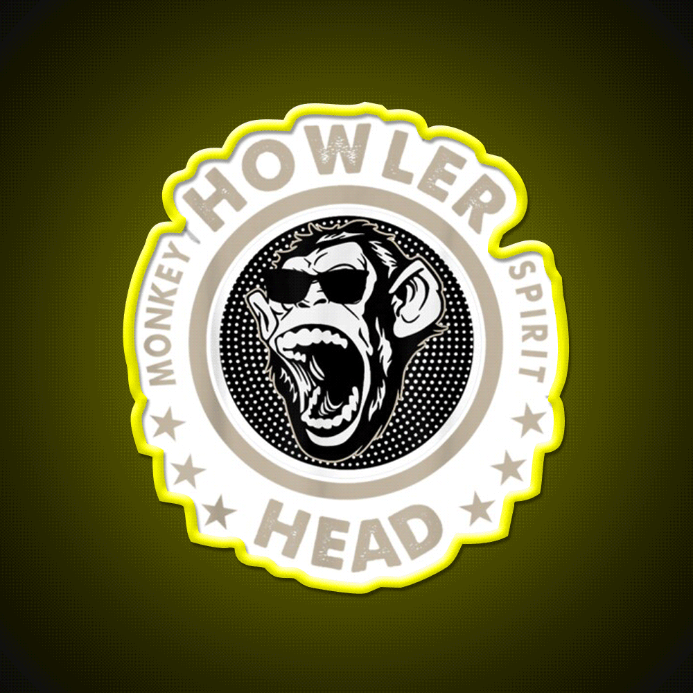 Howler Head Monkey Kentucky Bourbon Whiskey Drink Bar Led Neon Sign Rgb Color