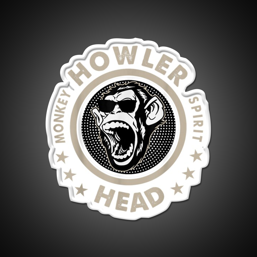Howler Head Monkey Kentucky Bourbon Whiskey Drink Bar Led Neon Sign Rgb Color