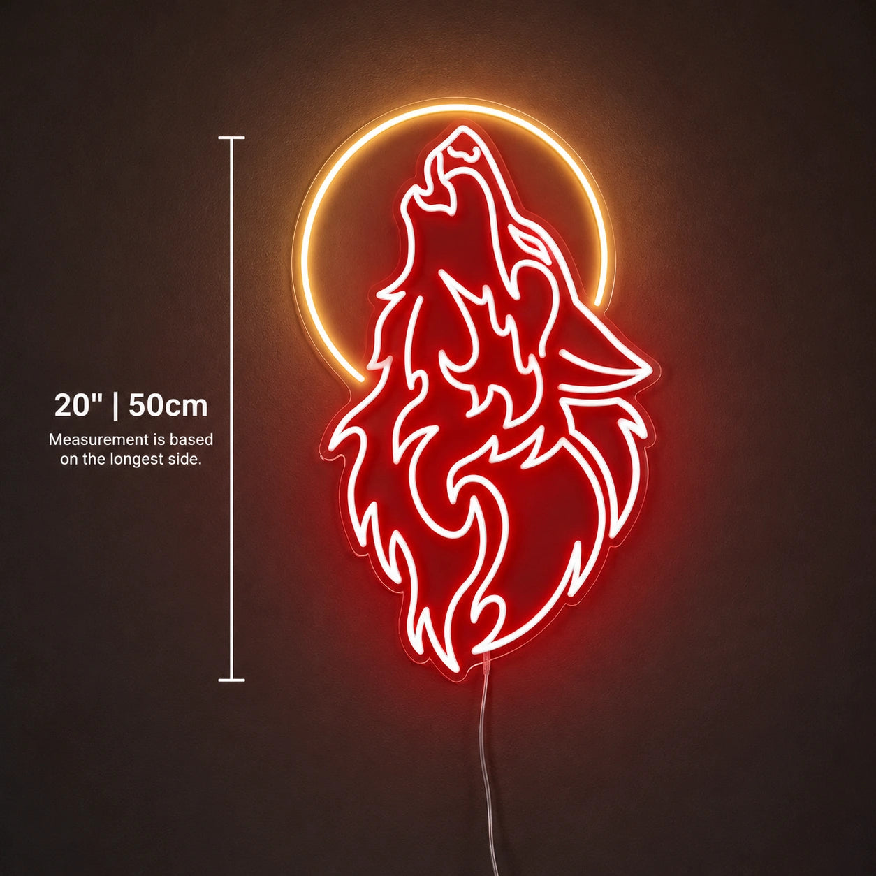 Howling Wolf Halo Neon Sign LED Neon Sign size image