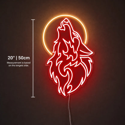 Howling Wolf Halo Neon Sign LED Neon Sign size image